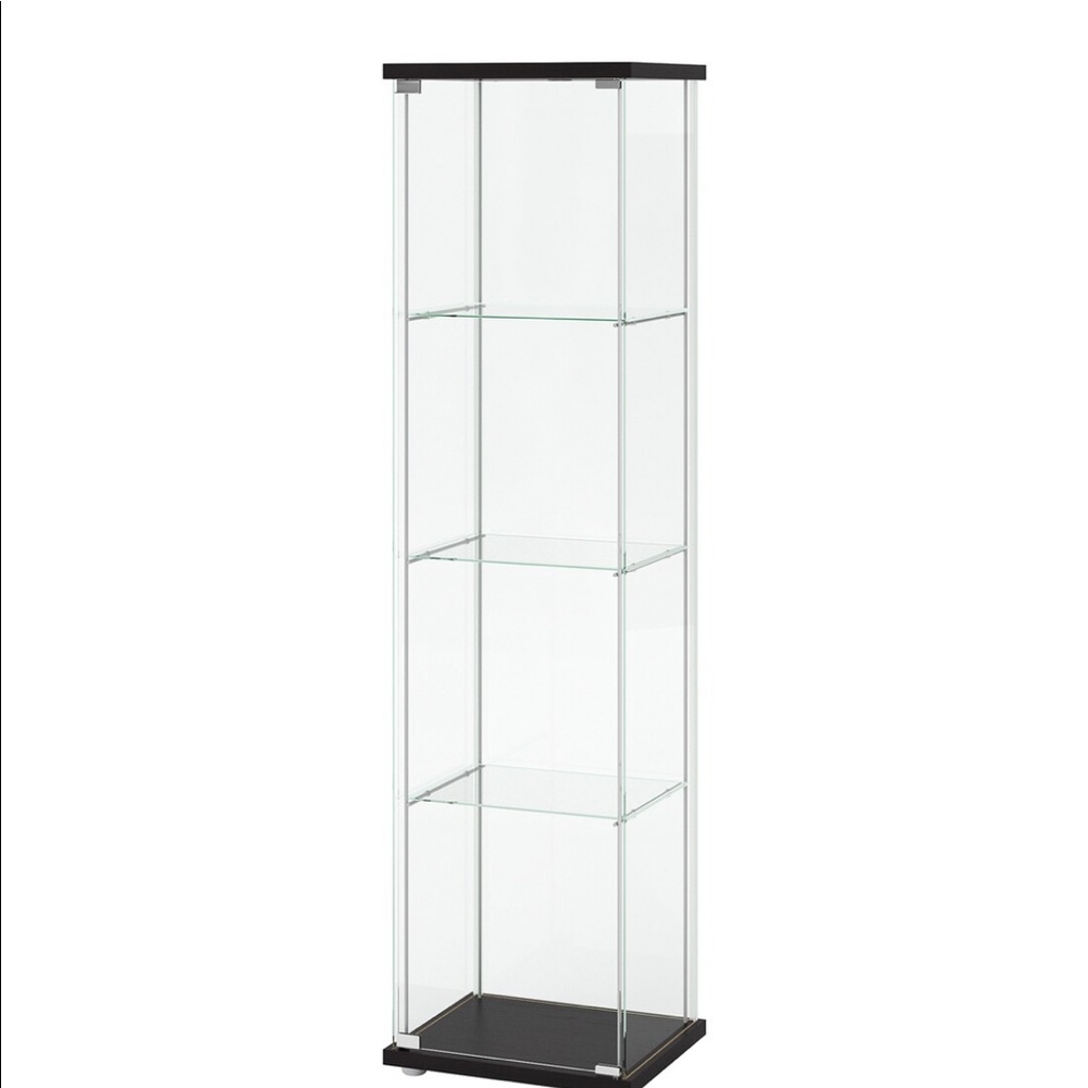 A glass shelf case